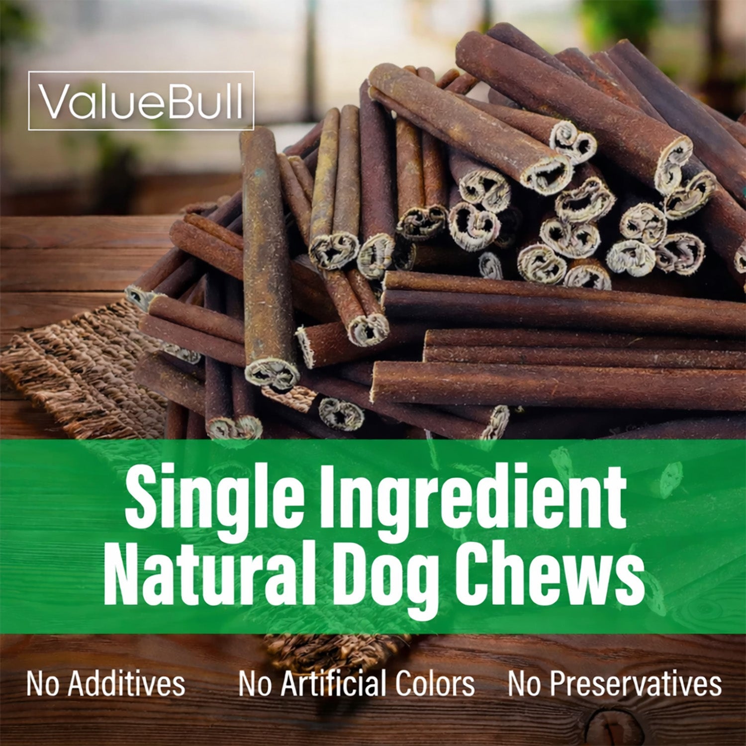 ValueBull Buffalo Collagen Sticks for Dogs, 6 Inch Thick Chews, 10 Count