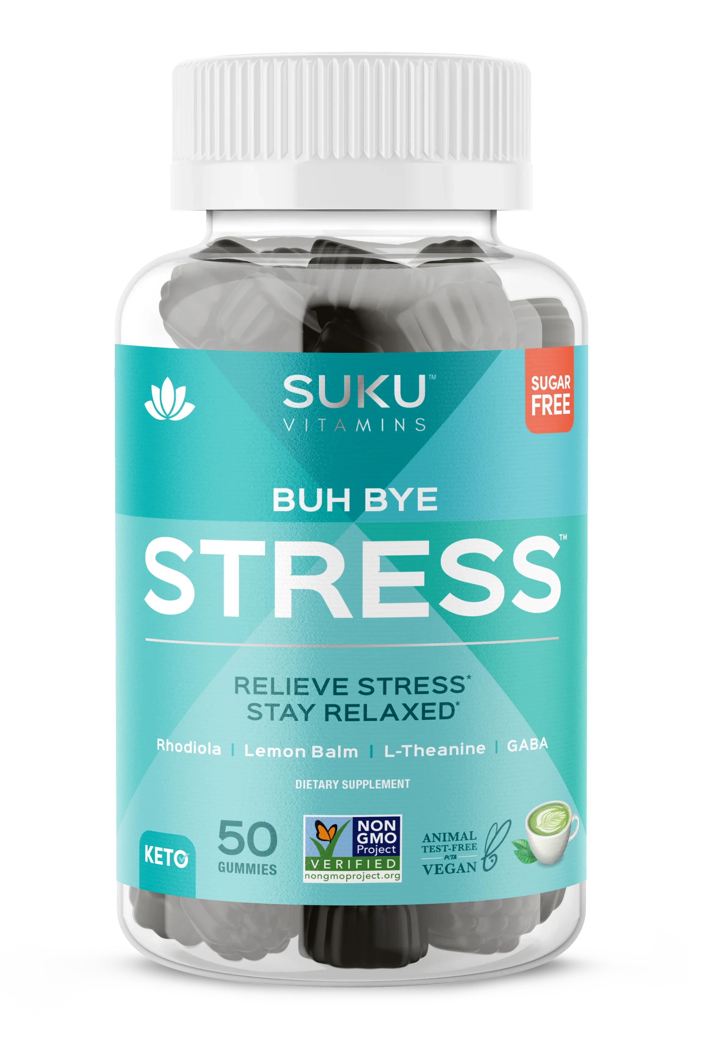 Suku Vitamins - Gummy Buh Bye Stress, 50 Ct - Stress Relief Gummies