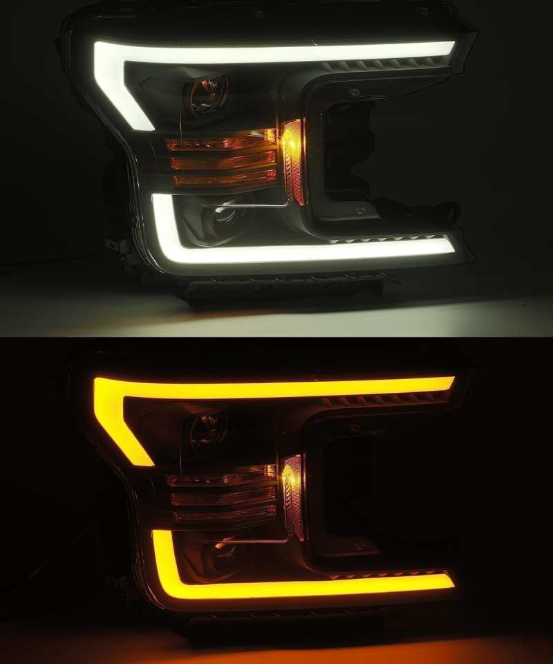 AlphaRex 18-20 Ford F-150 LUXX LED Proj Headlights Plank Style Chrome w/Activ Light/DRL 880175 *Discontinued