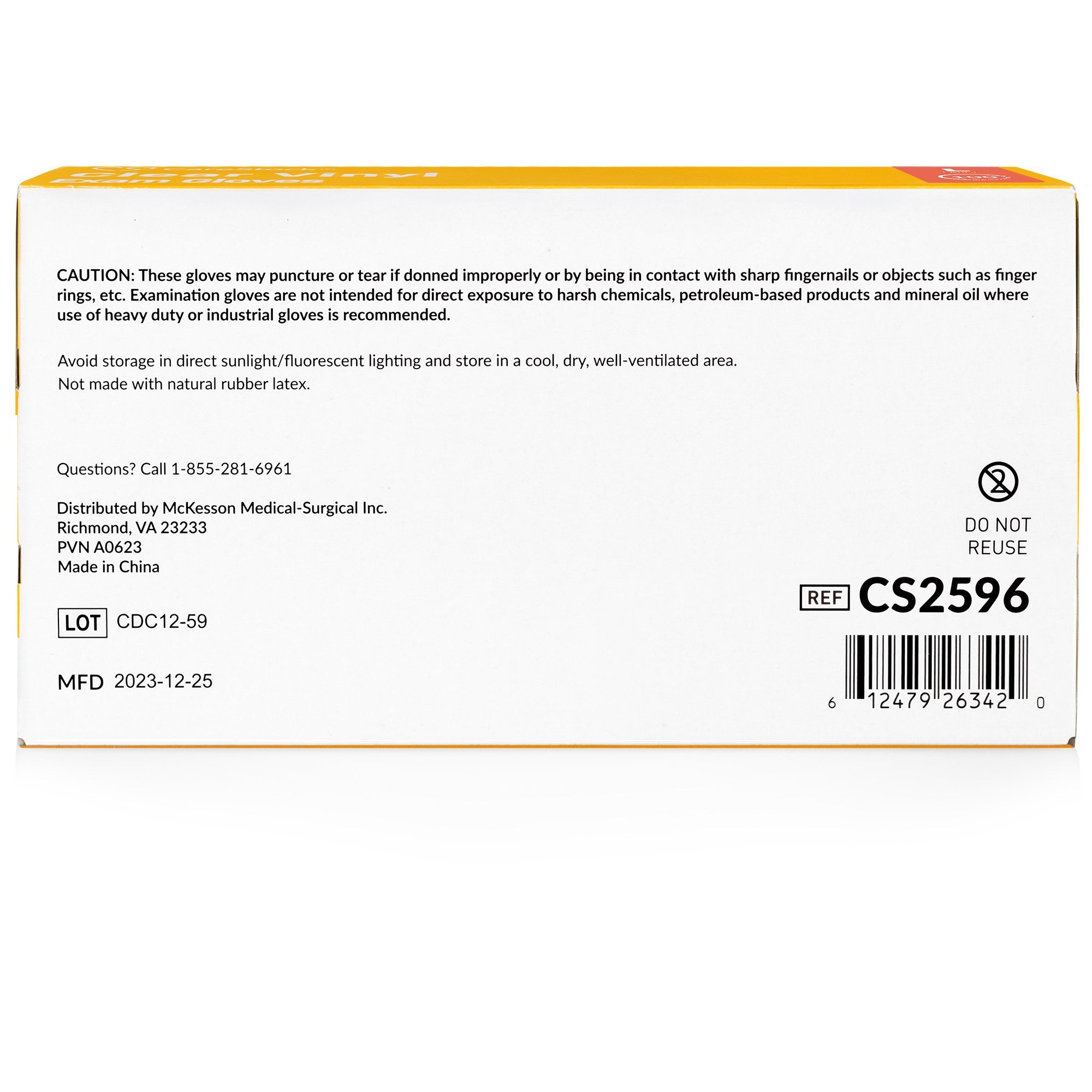 CareStock™ Vinyl Exam Glove, Large, Ivory CS2596