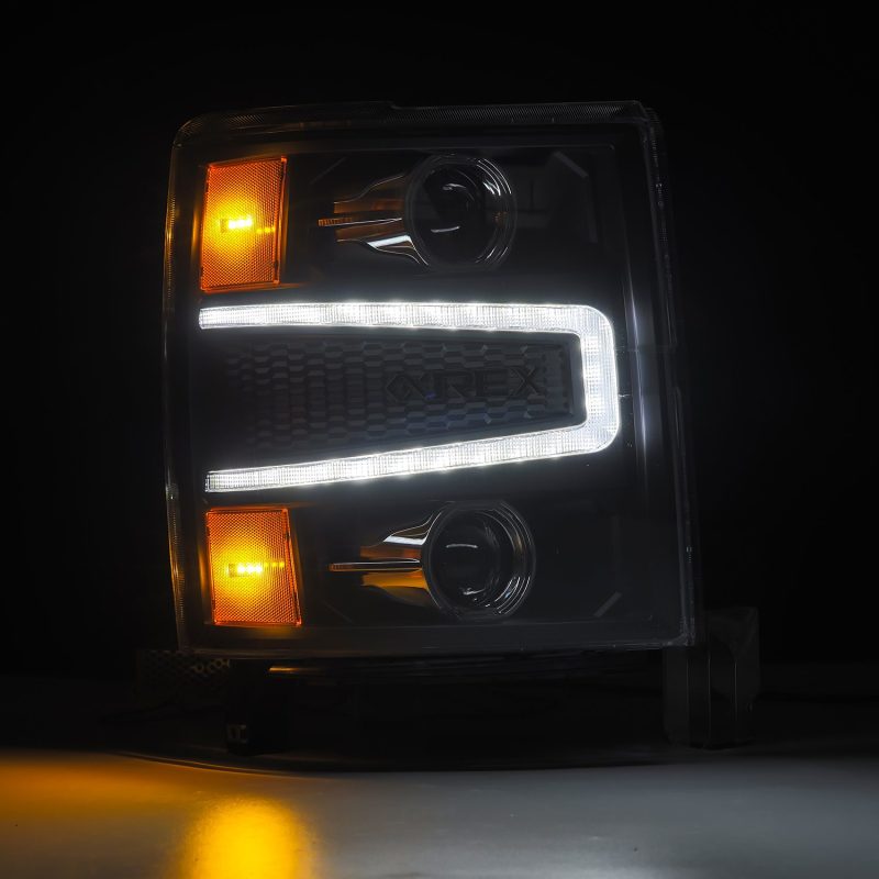 AlphaRex 04-15 Chevy 1500HD LUXX-Series LED Proj Headlights Black w/Activ Light/Seq Signal 880242 *Discontinued