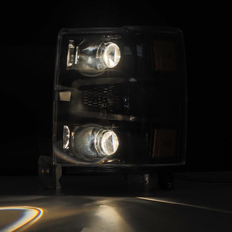 AlphaRex 14-15 Chevy 1500 PRO-Series Projector Headlights, Alpha-Black w/ Sequential Signal &  DRL 880247 *Discontinued