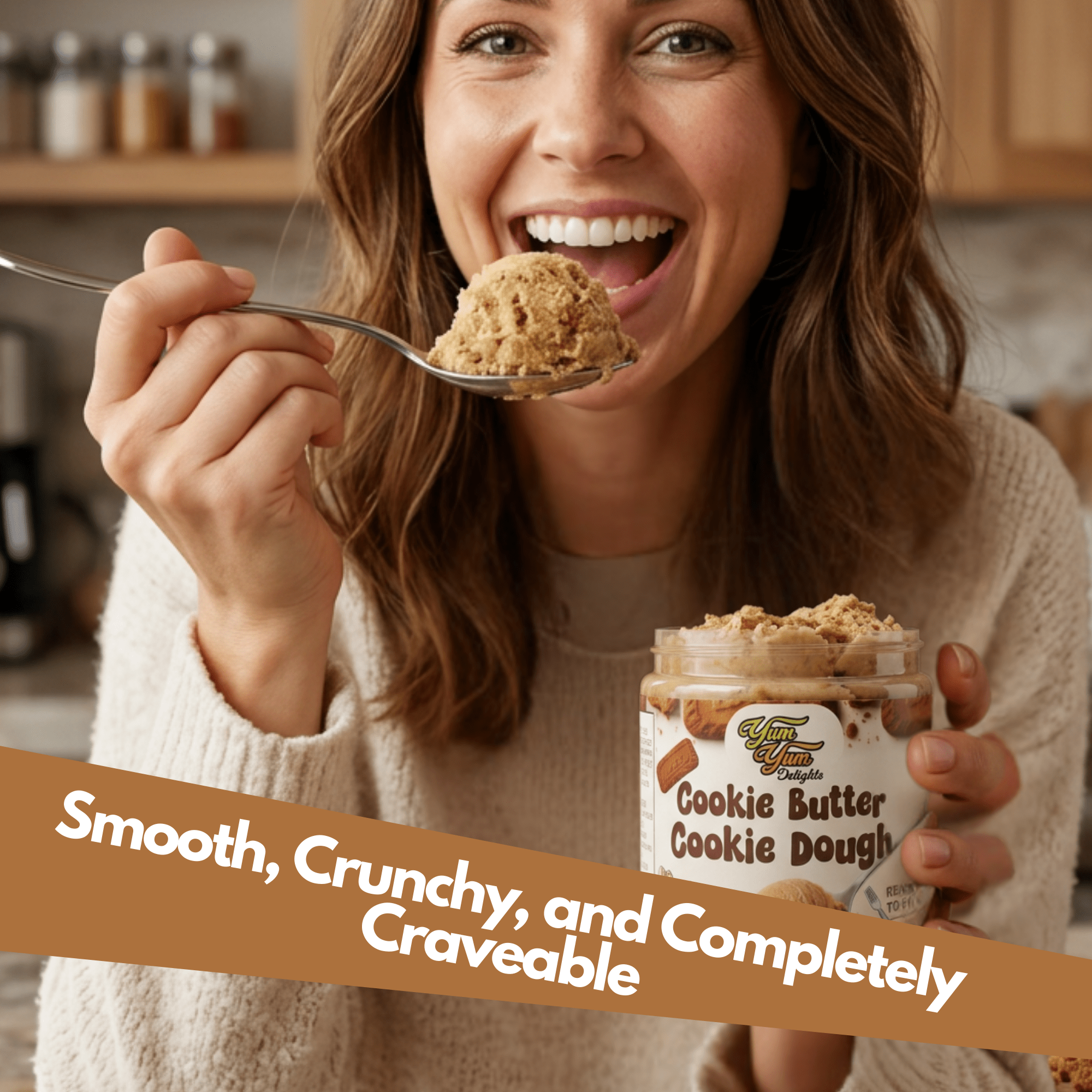 Edible Cookie Butter Cookie Dough - Egg-Free - With Biscoff Crumbles