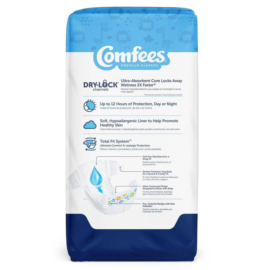 Attends Comfees Premium Diapers, Unisex, Tab Closure, Size 1 CMF-1