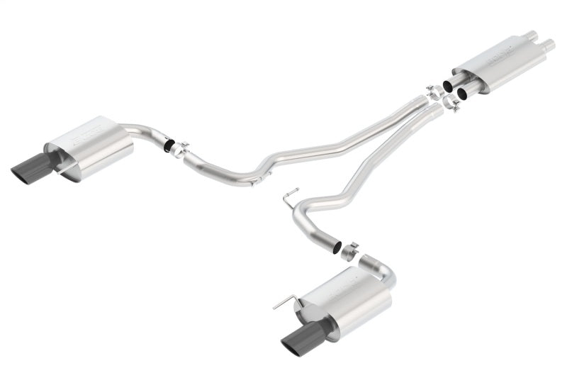 Borla Touring Cat-Back 15 Ford Mustang GT 5.0L V8 MT/AT 2.5in pipe Black 4in tip 140589BC