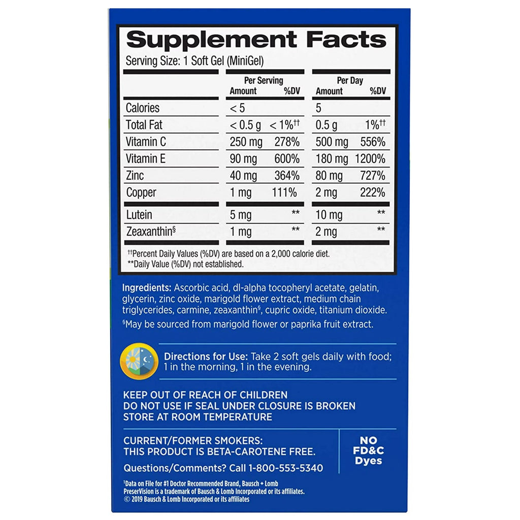PreserVision® Areds 2 Ascorbic Acid / Vitamin E Eye Supplement 24208069762