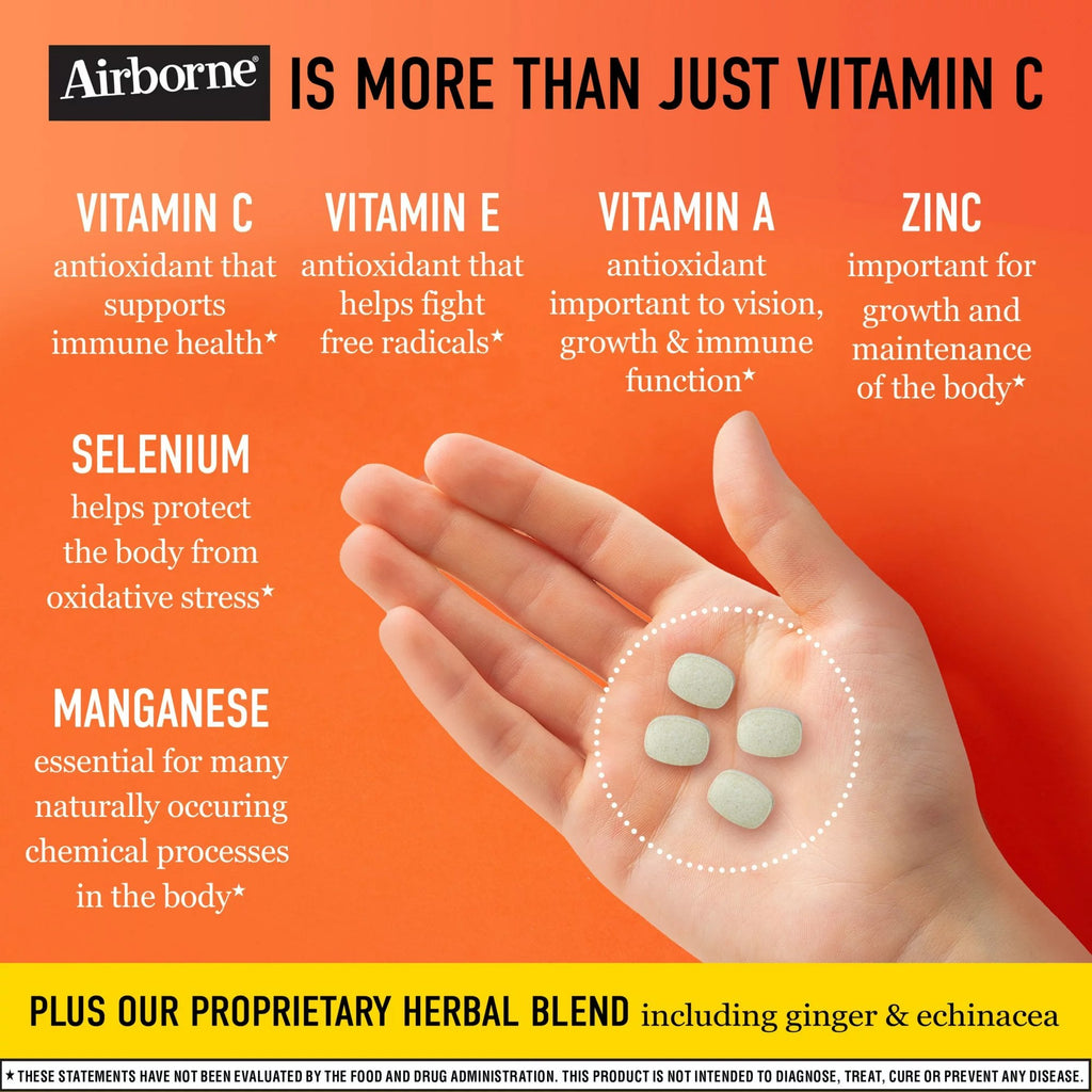 Airborne® Original Immune Support Supplement Chewable Tablets Citrus 64786520334