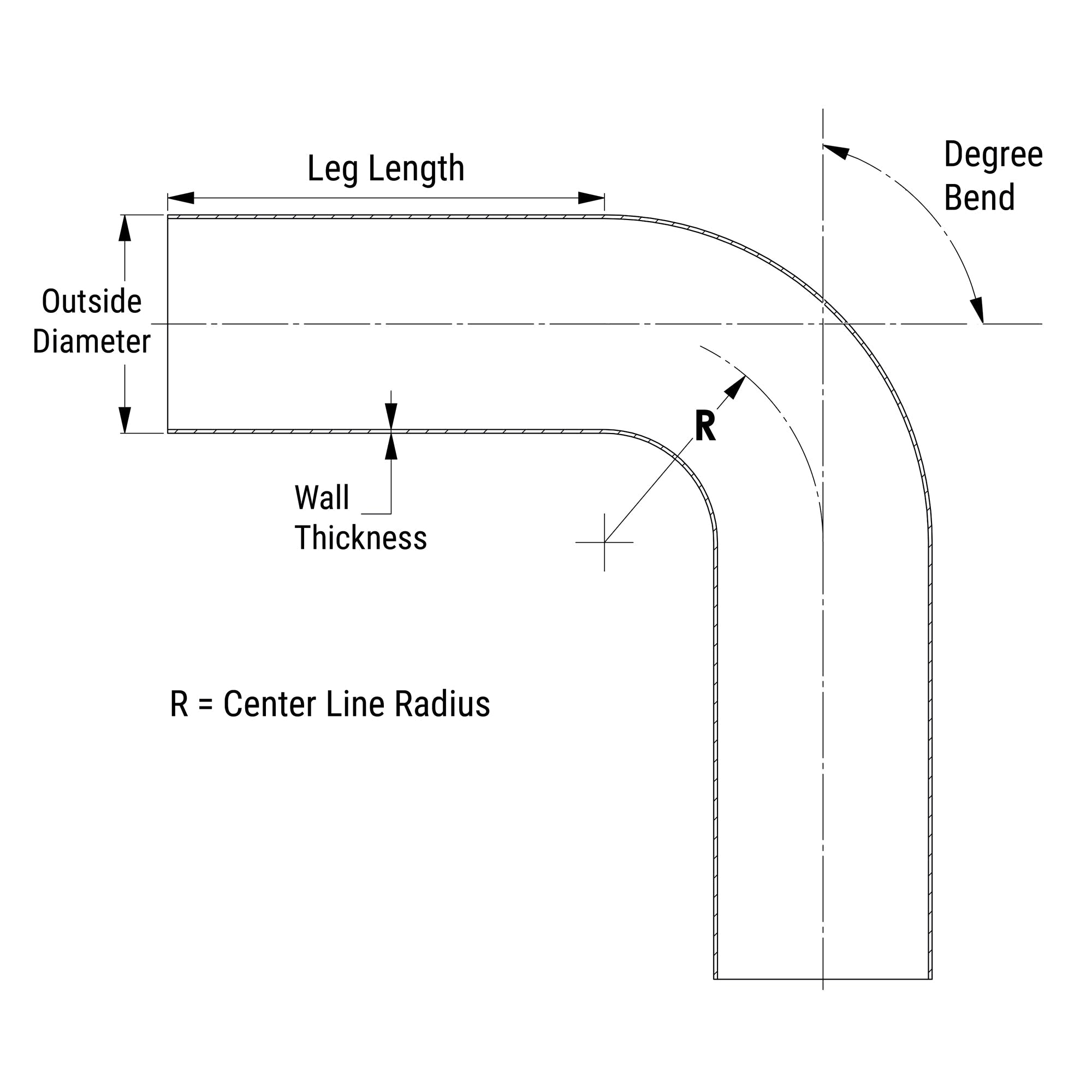 HPS Performance Products HPS 2-1/4" OD 120 Degree Bend 6061 Aluminum Elbow Pipe Tubing 16 Gauge w/ 2-1/4" CLR