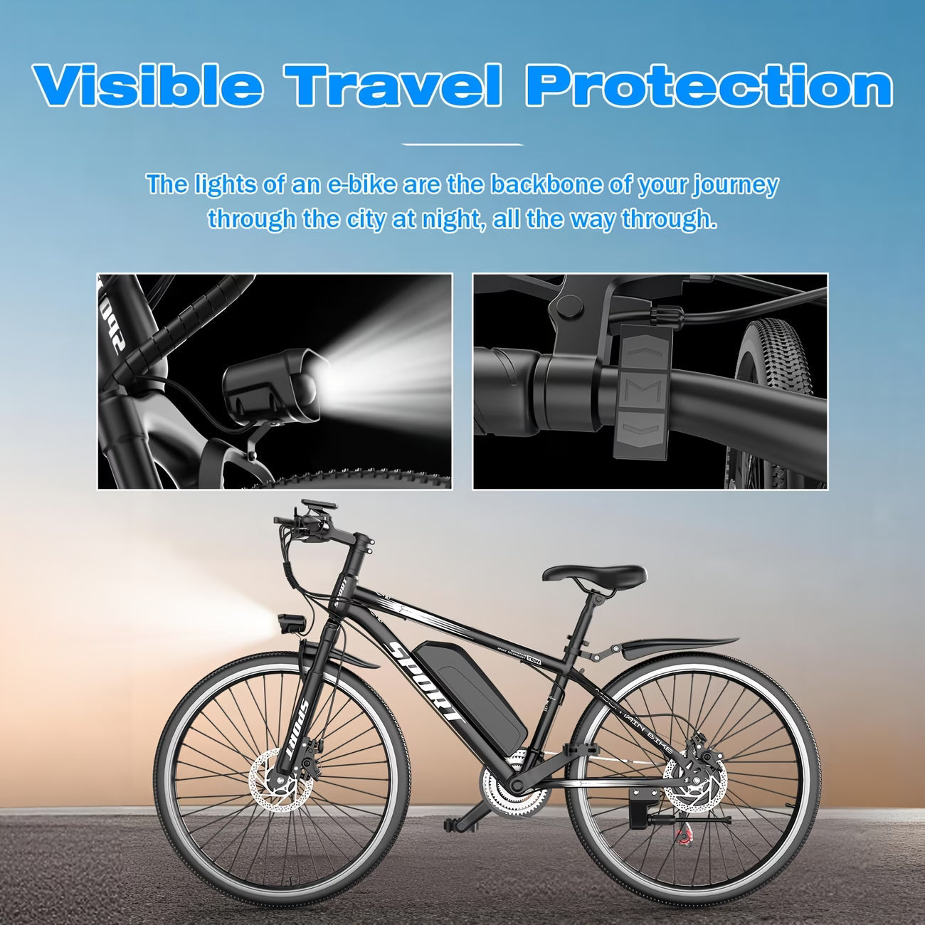 Electric Bike for Adults, 749W Peak Mountain Ebike with 27.9 MPH, 45 Miles Range, 7 Speeds, 48V 10Ah Removable Battery Ebike, 26" Electric Bicycle for Commute