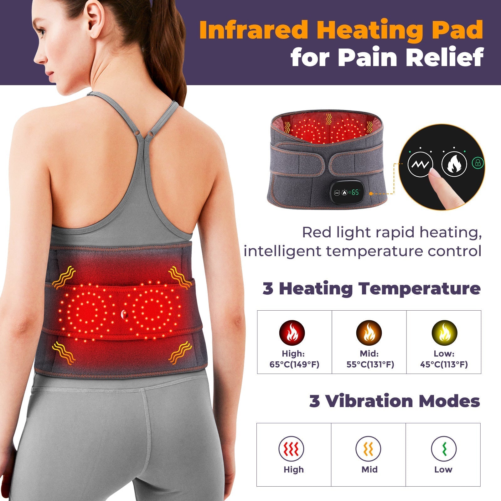 Electric Heating Massage Belt with Temperature Control - PhishStones Products