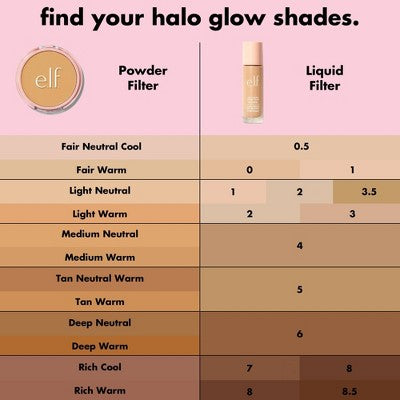 e.l.f. Halo Glow Powder Filter Foundation Fair Neutral Cool 0.35oz - Imperfect Box - PhishStones Products