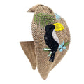 Embroidery Leaf Toucan Design Accent Burnout Knot Headband