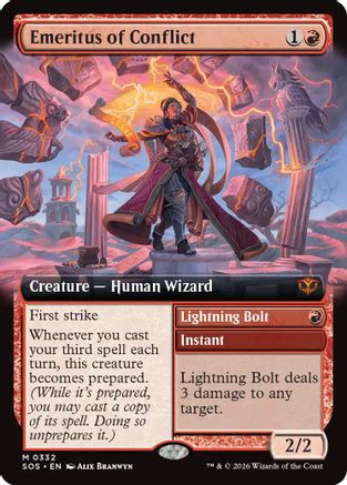 Emeritus of Conflict (Extended Art) (SOS - 332) - Secrets of Strixhaven - PhishStones Products