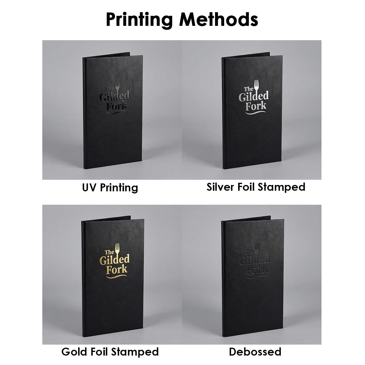 Yescom Personalized Menu Covers - 8.5x11 PU Leather Custom Printed & Color