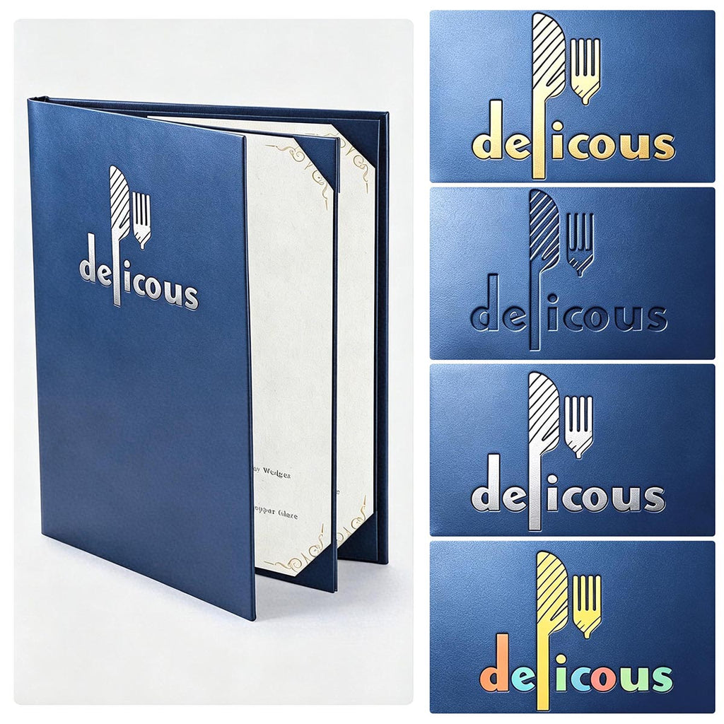 Yescom Personalized Menu Covers - 8.5x11 PU Leather Custom Printed & Color