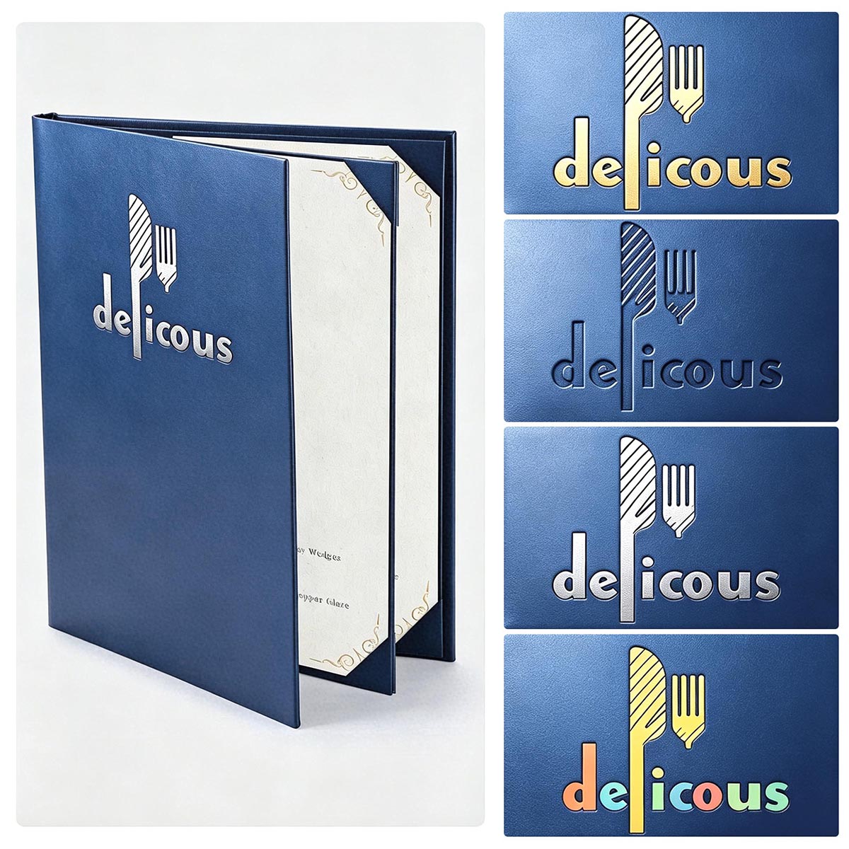 Yescom Personalized Menu Covers - 8.5x11 PU Leather Custom Printed & Color