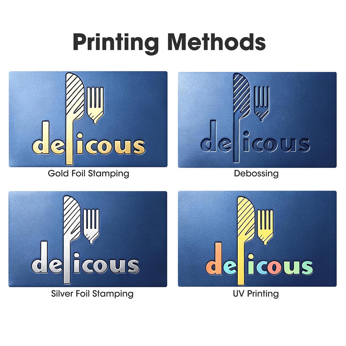 Yescom Personalized Menu Covers - 8.5x11 PU Leather Custom Printed & Color