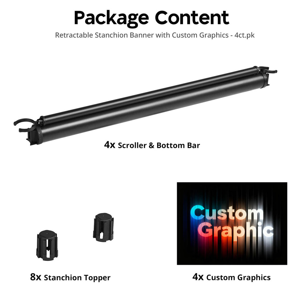 Yescom 4ct. Custom Printed Retractable Banner for Stanchions