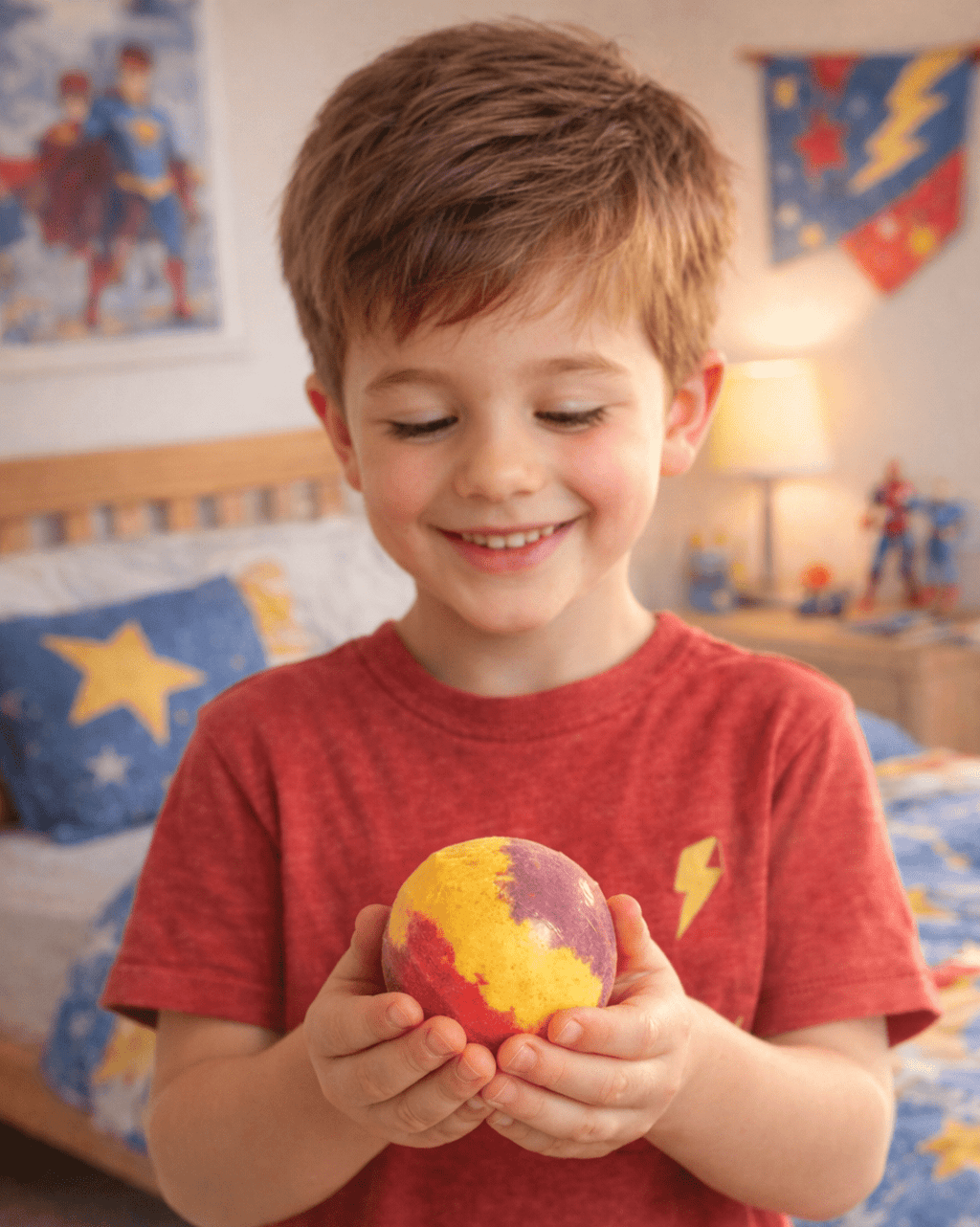 EvolutionUSA 1pc Epic Superhero Bath Bombs for Kids – Super Hero Bath Bomb with Toy Inside, Lush Children Bathbomb Easter, Organic Bathbomb with Surprise Inside, Fun Superhero Bath Fizzer Valentines - PhishStones Products