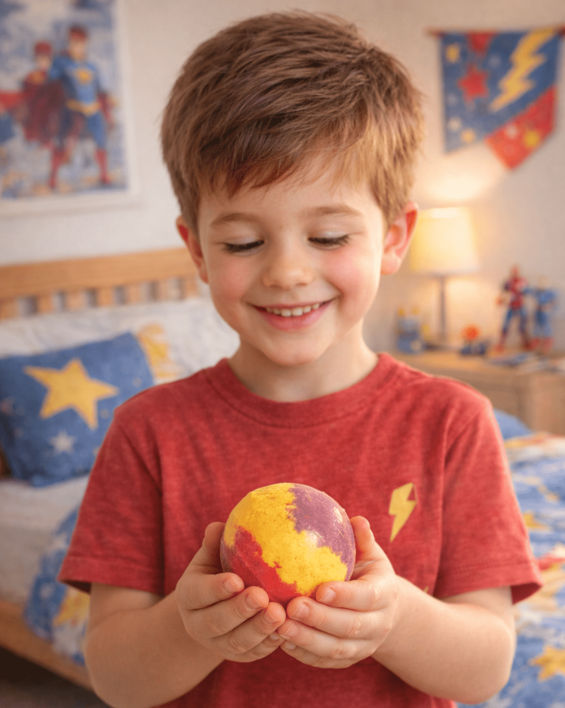 EvolutionUSA 1pc Epic Superhero Bath Bombs for Kids – Super Hero Bath Bomb with Toy Inside, Lush Children Bathbomb Easter, Organic Bathbomb with Surprise Inside, Fun Superhero Bath Fizzer Valentines - PhishStones Products