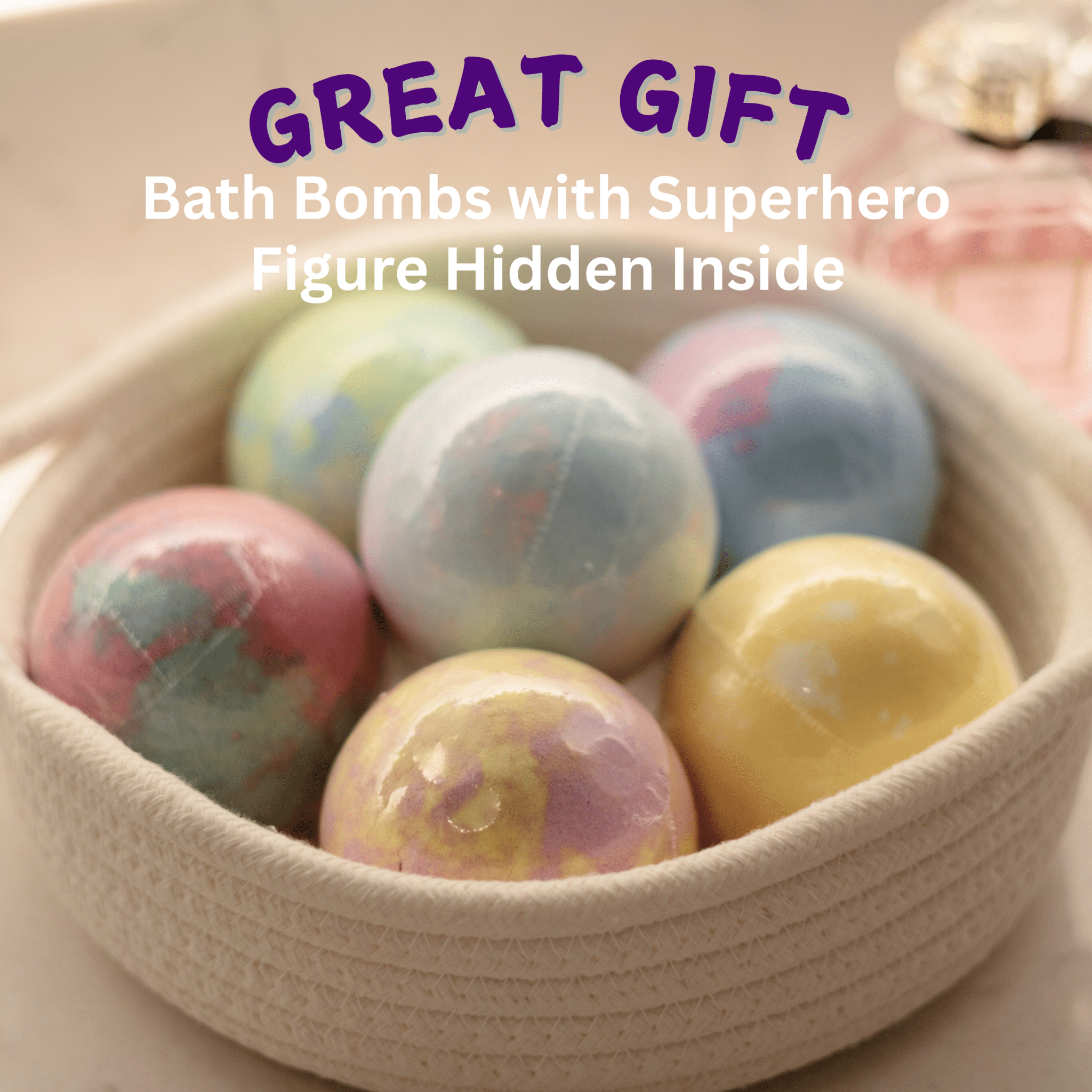 EvolutionUSA 6pc Epic Superhero Bath Bombs for Kids – Childrens Super Hero Bath Bombs with Toy, Organic Bathbomb with Surprise, Fizzy Superhero Bath Balls, Lush Bathbombs Easter, Valentines, Birthday - PhishStones Products