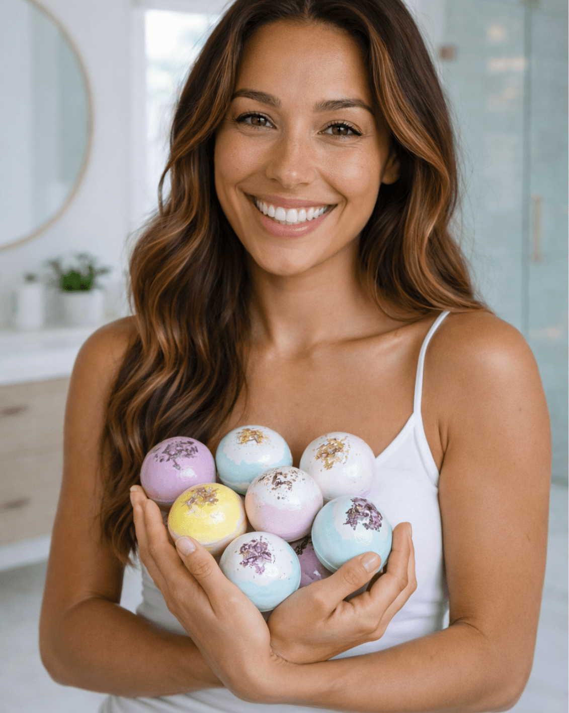 EvolutionUSA Inspire Bath Bombs for Women & Girls – 12 Flower Topped Bath Bombs Girls, Lush Womans Bathbomb Set, Organic Bath Fizzers, Luxury Gift Mothers Day, Birthday, Valentines, Easter or Self Care - PhishStones Products