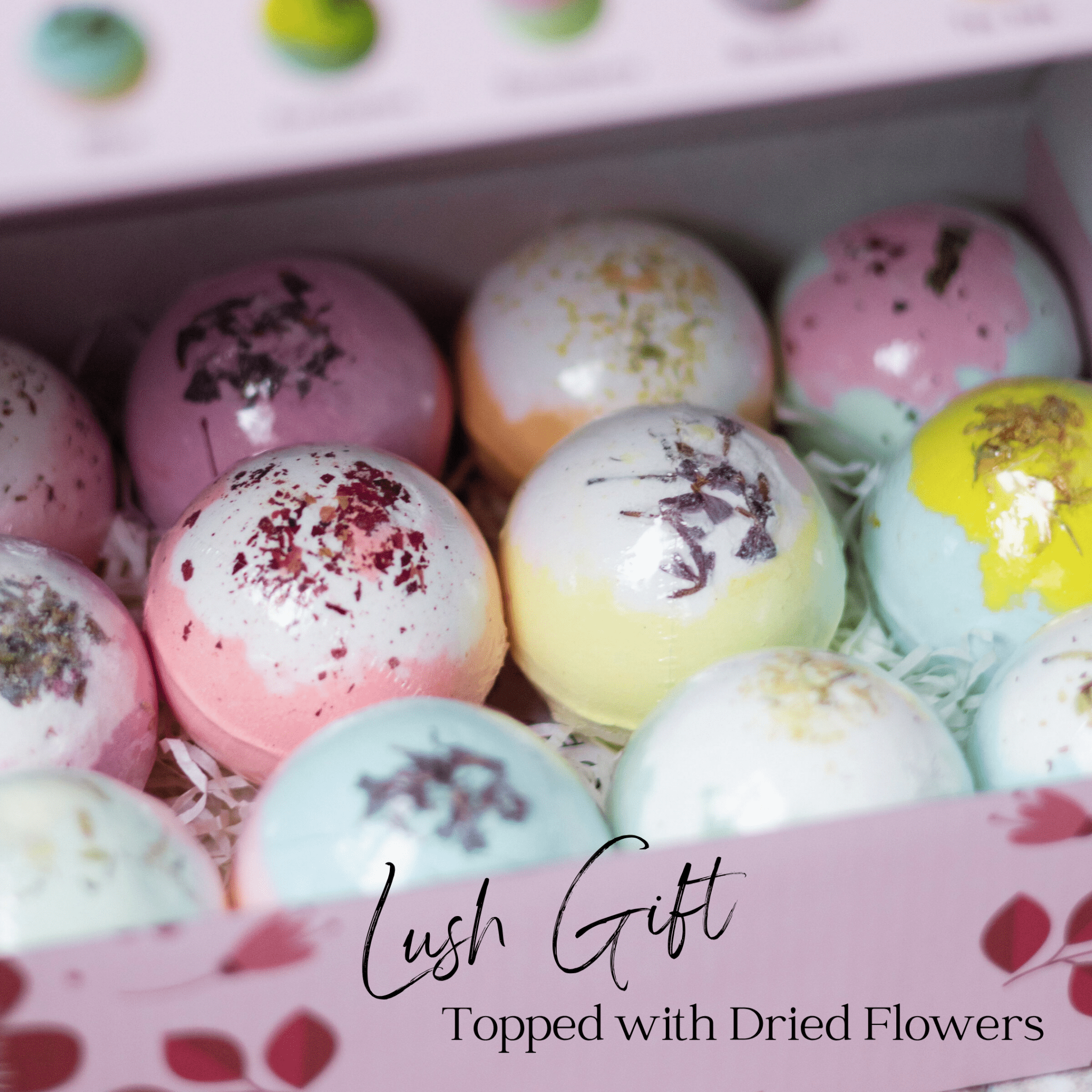 EvolutionUSA Inspire Bath Bombs for Women & Girls – 12 Flower Topped Bath Bombs Girls, Lush Womans Bathbomb Set, Organic Bath Fizzers, Luxury Gift Mothers Day, Birthday, Valentines, Easter or Self Care - PhishStones Products