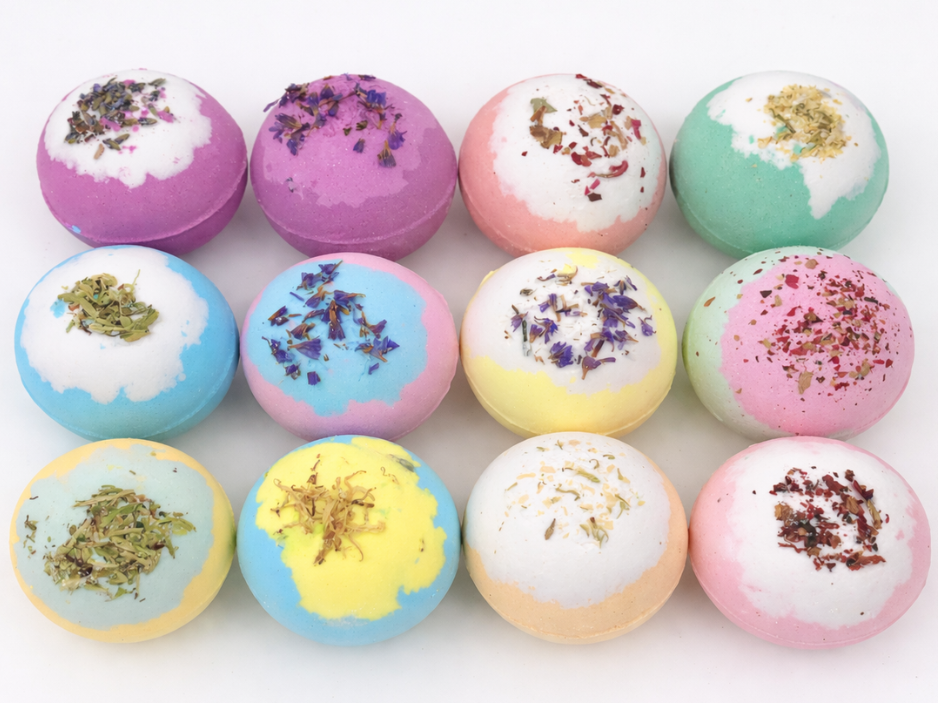 EvolutionUSA Inspire Bath Bombs for Women & Girls – 12 Flower Topped Bath Bombs Girls, Lush Womans Bathbomb Set, Organic Bath Fizzers, Luxury Gift Mothers Day, Birthday, Valentines, Easter or Self Care - PhishStones Products