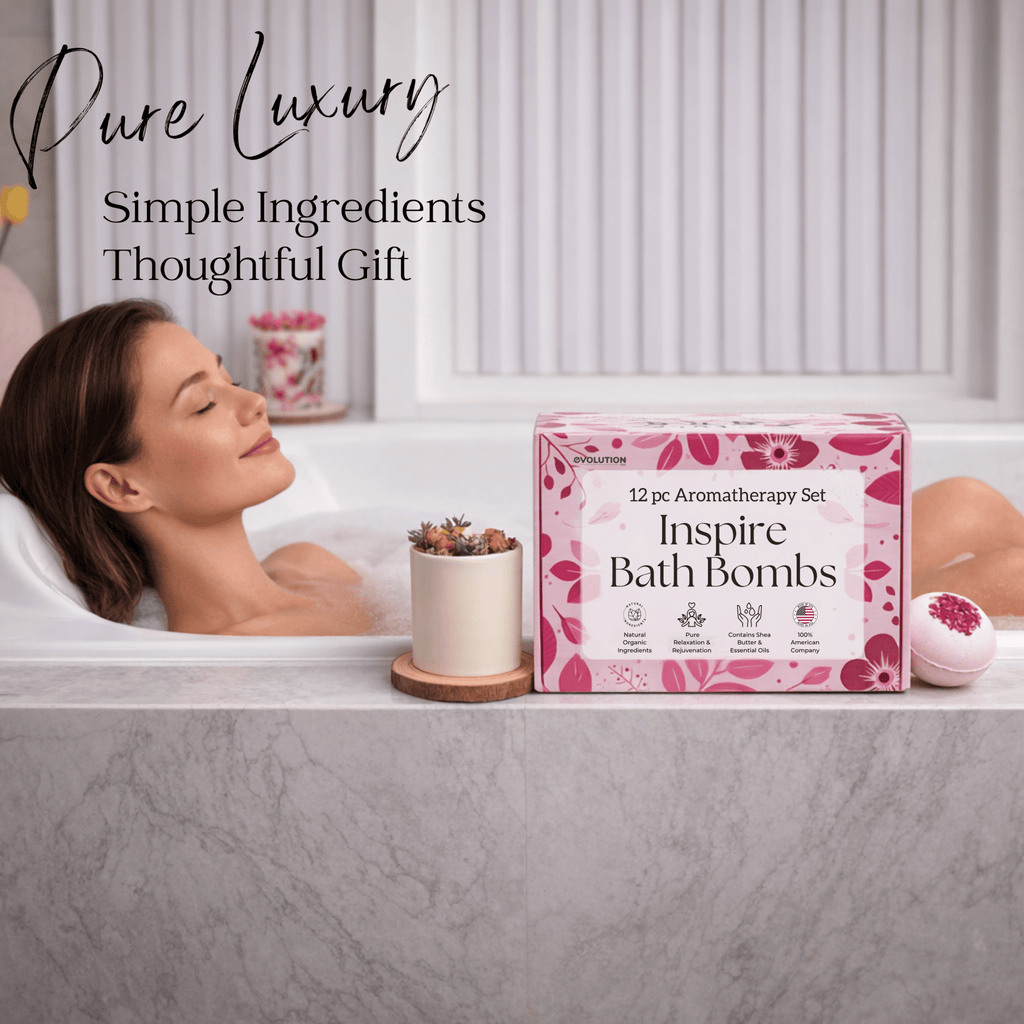 EvolutionUSA Inspire Bath Bombs for Women & Girls – 12 Flower Topped Bath Bombs Girls, Lush Womans Bathbomb Set, Organic Bath Fizzers, Luxury Gift Mothers Day, Birthday, Valentines, Easter or Self Care - PhishStones Products