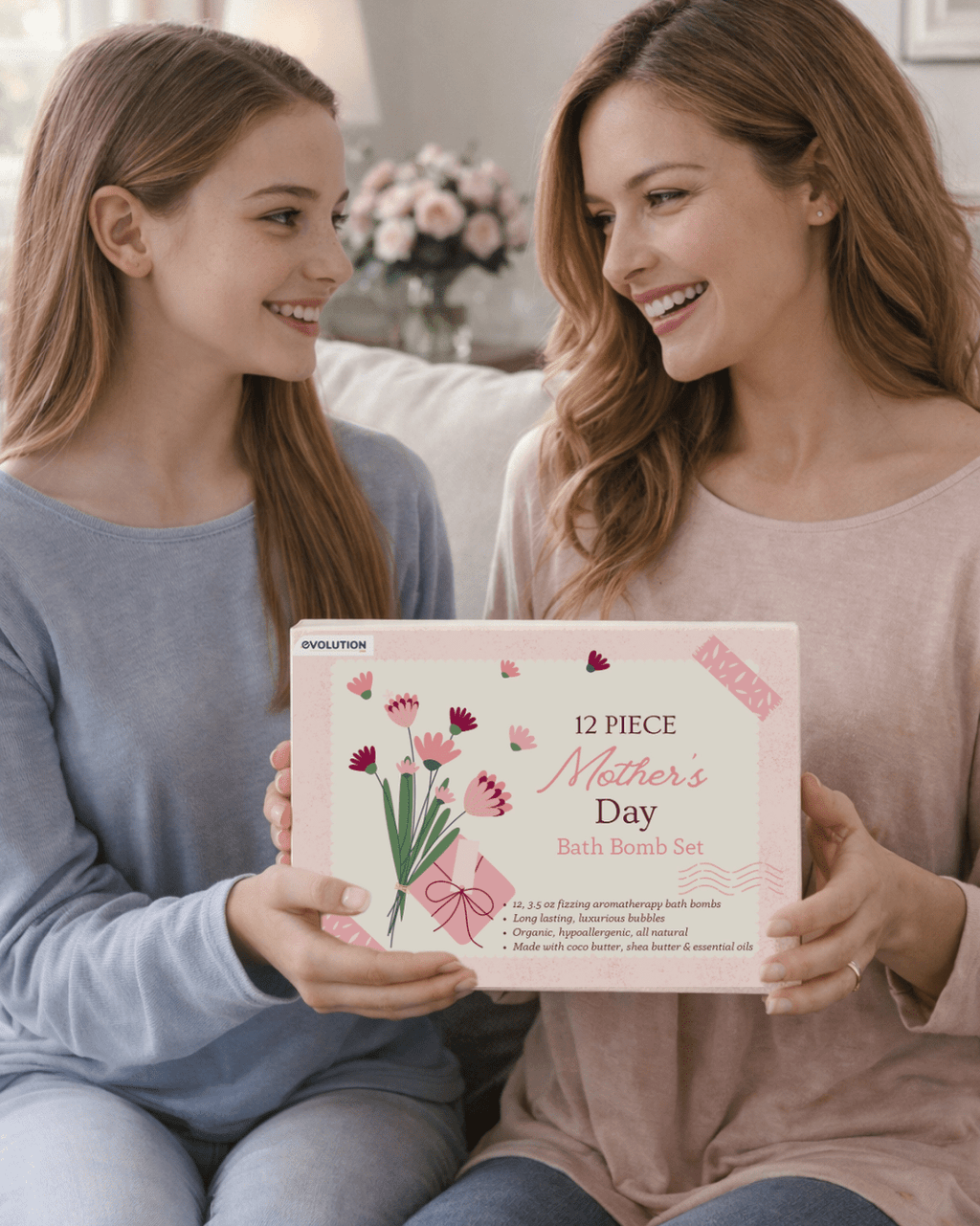 EvolutionUSA Mother’s Day Bath Bombs for Women – 12 Beautiful Bath Bombs for Mom, Thoughtful Mother’s Gift of Luxury & Relaxation, Gorgeous Bath Balls Set, Lush Aramotherpy Bathbombs, Gift Set Women - PhishStones Products
