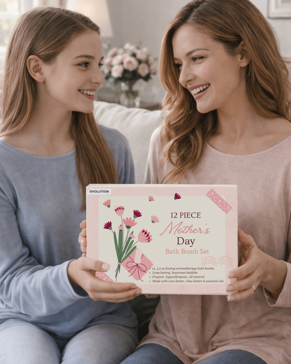 EvolutionUSA Mother’s Day Bath Bombs for Women – 12 Beautiful Bath Bombs for Mom, Thoughtful Mother’s Gift of Luxury & Relaxation, Gorgeous Bath Balls Set, Lush Aramotherpy Bathbombs, Gift Set Women - PhishStones Products