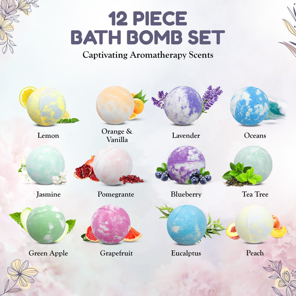 EvolutionUSA Mother’s Day Bath Bombs for Women – 12 Beautiful Bath Bombs for Mom, Thoughtful Mother’s Gift of Luxury & Relaxation, Gorgeous Bath Balls Set, Lush Aramotherpy Bathbombs, Gift Set Women - PhishStones Products