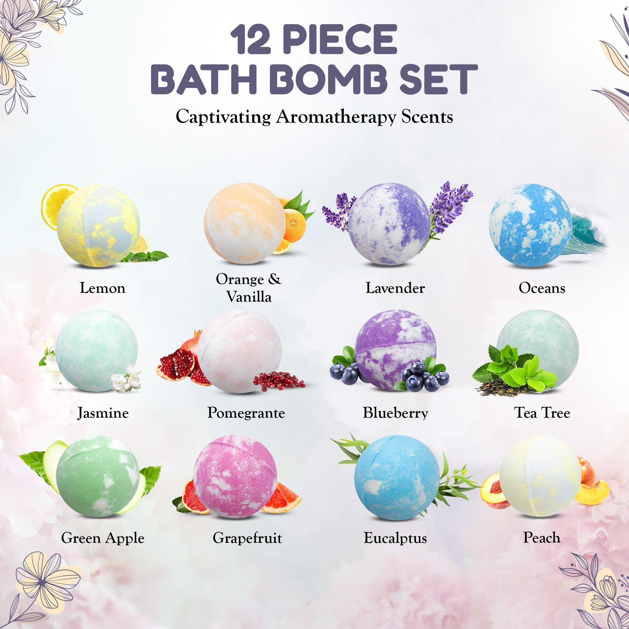 EvolutionUSA Mother’s Day Bath Bombs for Women – 12 Beautiful Bath Bombs for Mom, Thoughtful Mother’s Gift of Luxury & Relaxation, Gorgeous Bath Balls Set, Lush Aramotherpy Bathbombs, Gift Set Women - PhishStones Products
