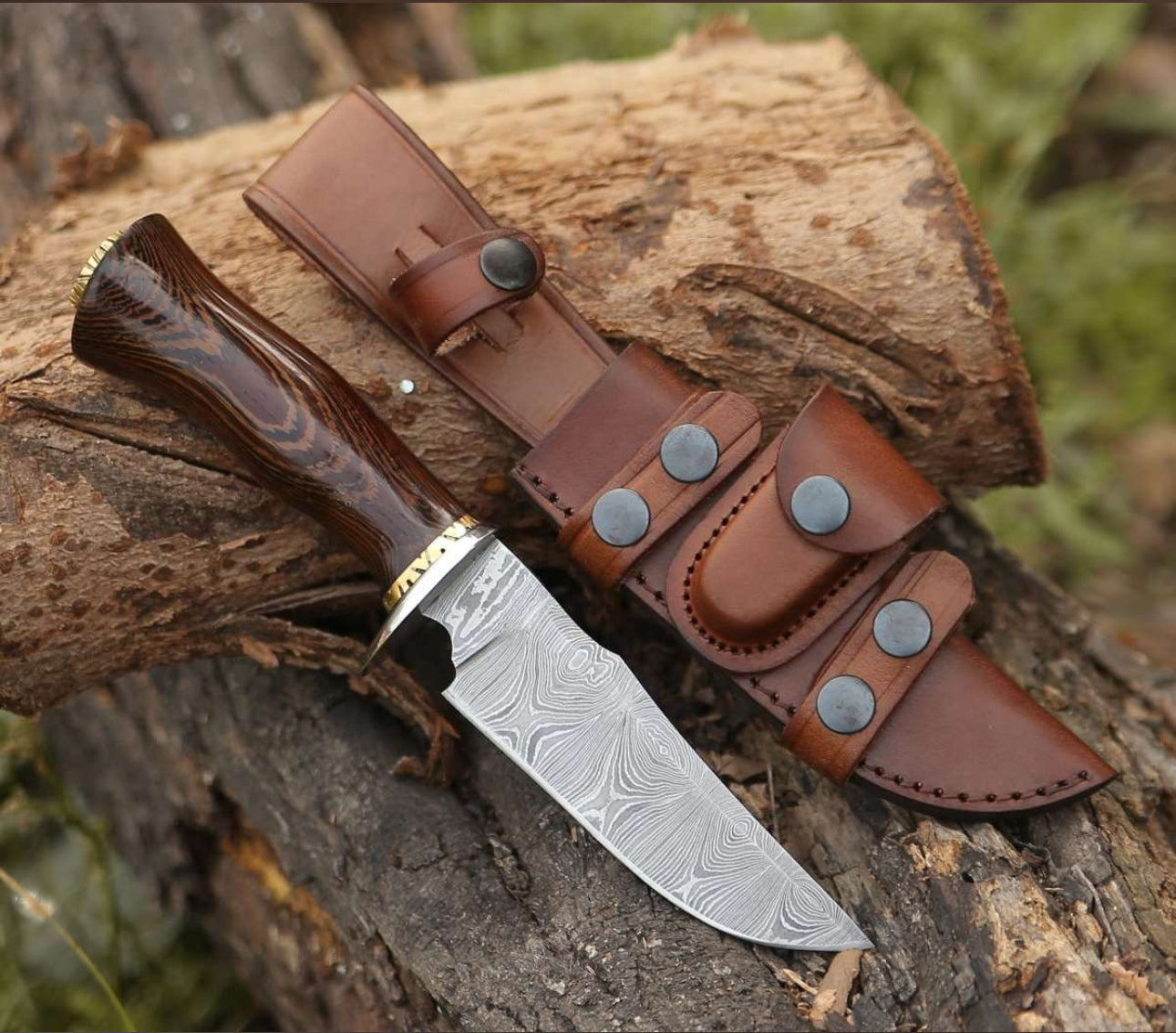 EXTERMINATOR DEER HUNTING KNIFE WITH EXOTIC WENGE WOOD HANDLE - PhishStones Products