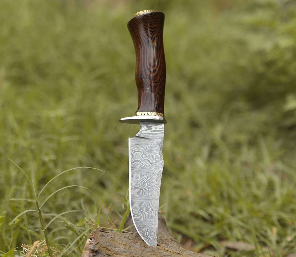 EXTERMINATOR DEER HUNTING KNIFE WITH EXOTIC WENGE WOOD HANDLE - PhishStones Products
