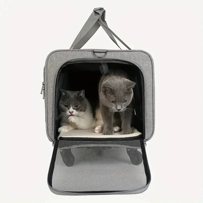 Extra Large Foldable Pet Trolley Carrier - Detachable Dog & Cat Travel Bag, 44 x 60 x 39 cm (17.3 x 23.6 x 15.4 in) - PhishStones Products