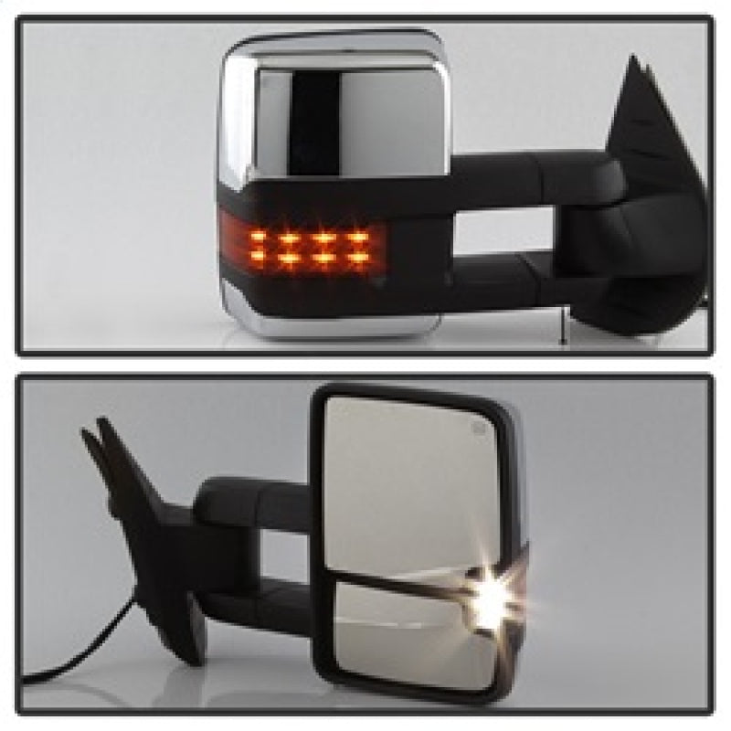 SPYDER xTune Chevy Silverado 07-13 Heated Amber LED Signal Mirrors Chrome MIR-CSIL07S-G3C-PWH-AM-SET 9936760