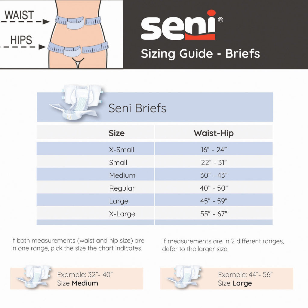 Seni® Super Heavy Absorbency Incontinence Brief, Extra Small S-XS25-BS1