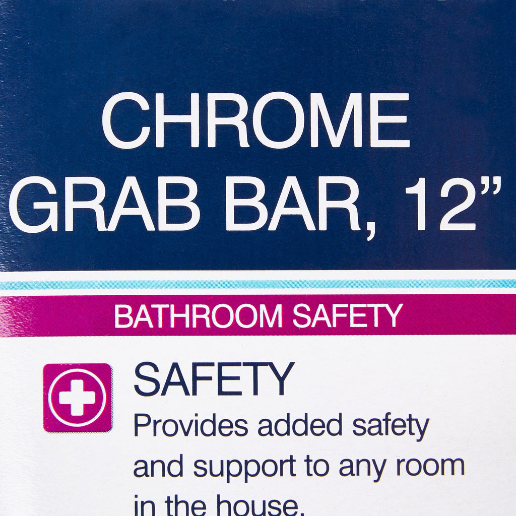drive™ Chrome Knurled Grab Bar, 12 Inch 12112-3