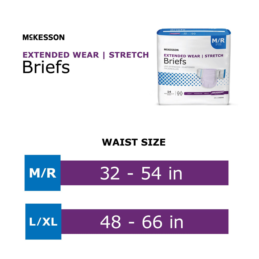 McKesson Extended Wear Maximum Absorbency Incontinence Brief, Large / X-Large ONBLXL