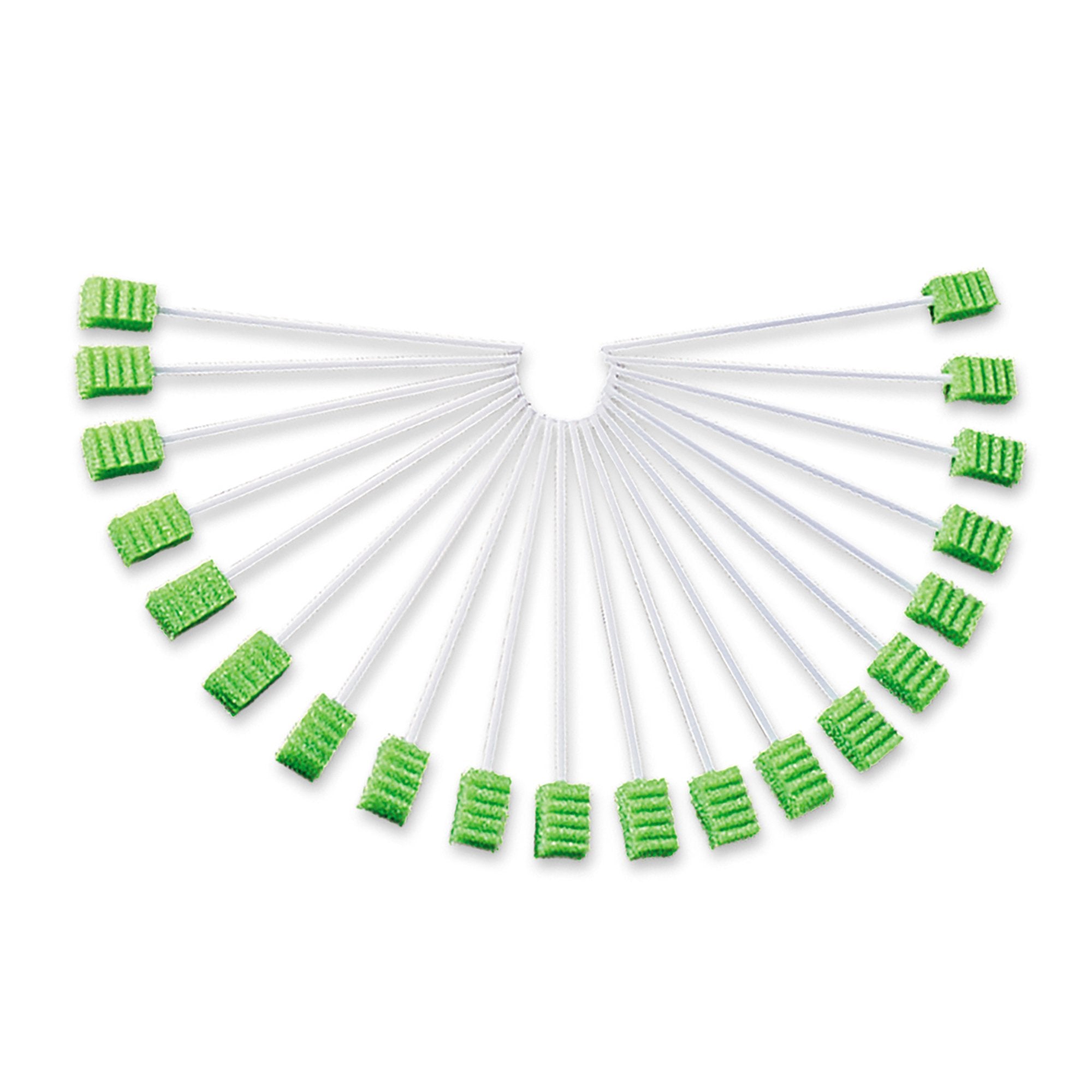 Toothette Plus Oral Swabsticks Foam Tip, Green, 6 Inch, Individually Wrapped 6076