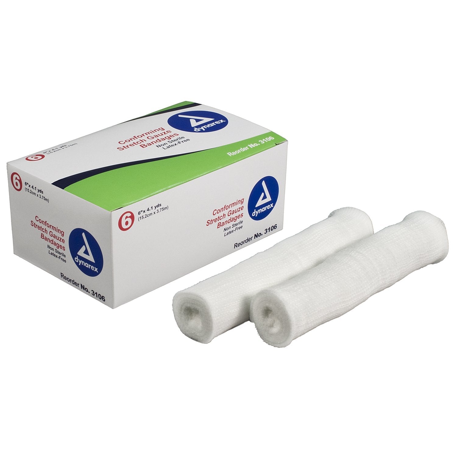 dynarex® Conforming Bandage, 6 Inch x 4.1 Yard 3106