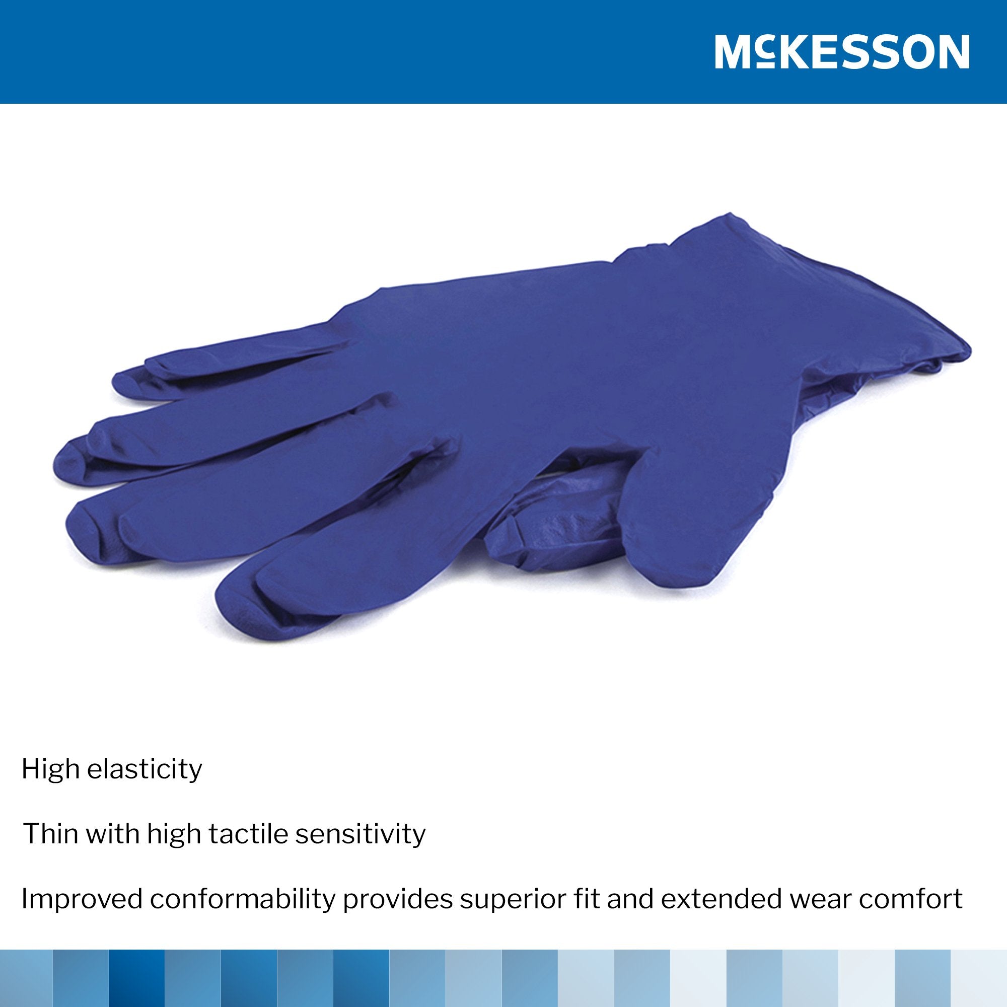 McKesson Confiderm® 3.0 Nitrile Exam Glove, Extra Large, Blue 14-6N38EC