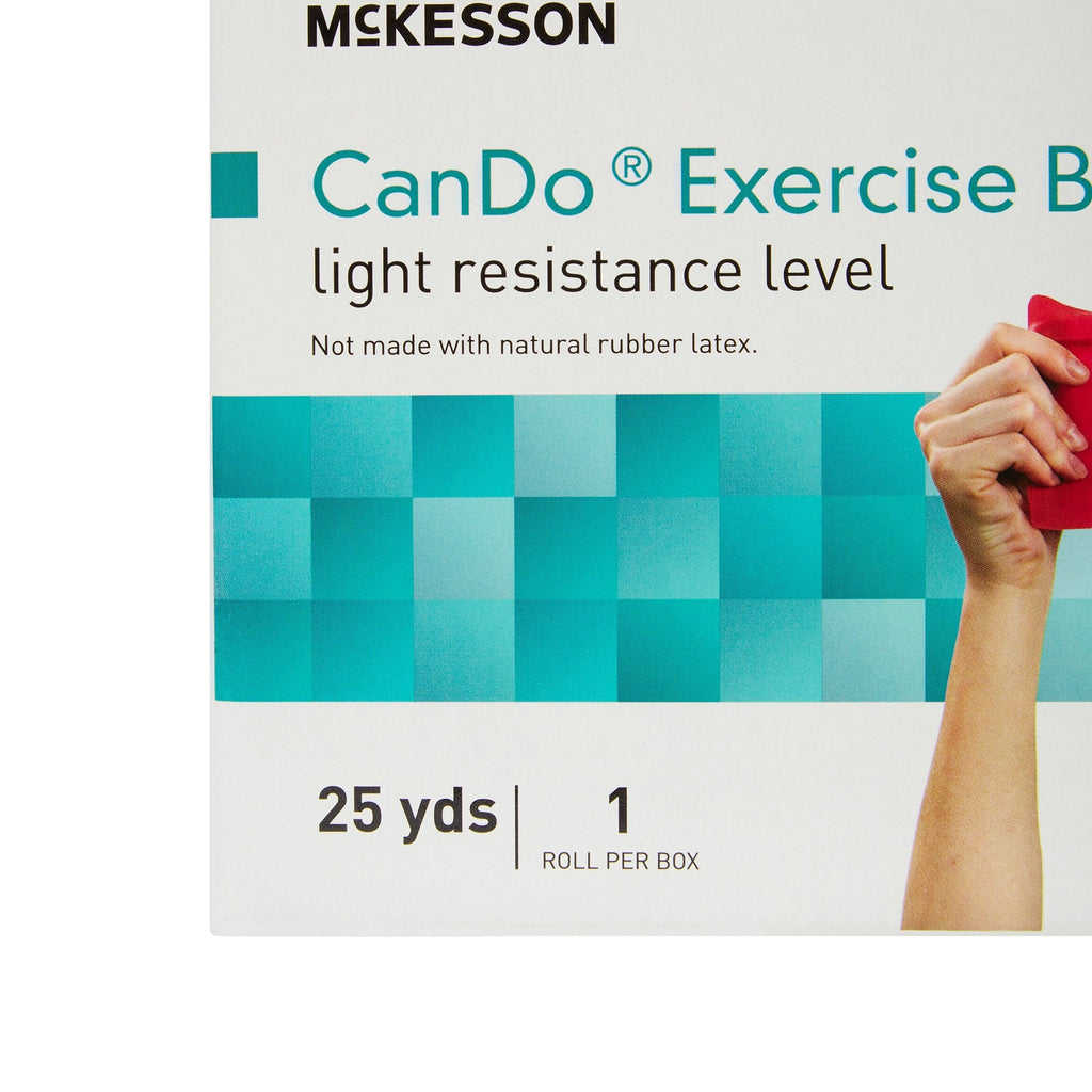 McKesson Exercise Resistance Band, Red, 5 Inch x 25 Yard, Light Resistance 169-5632