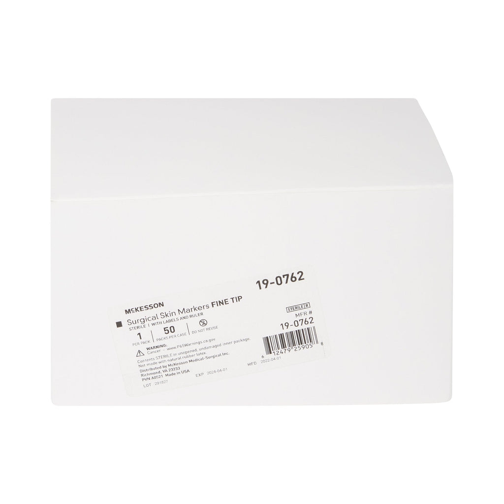 Skin Marker with Ruler and Labels McKesson Gentian Violet Ink Sterile Full Size Fine Tip 19-0762