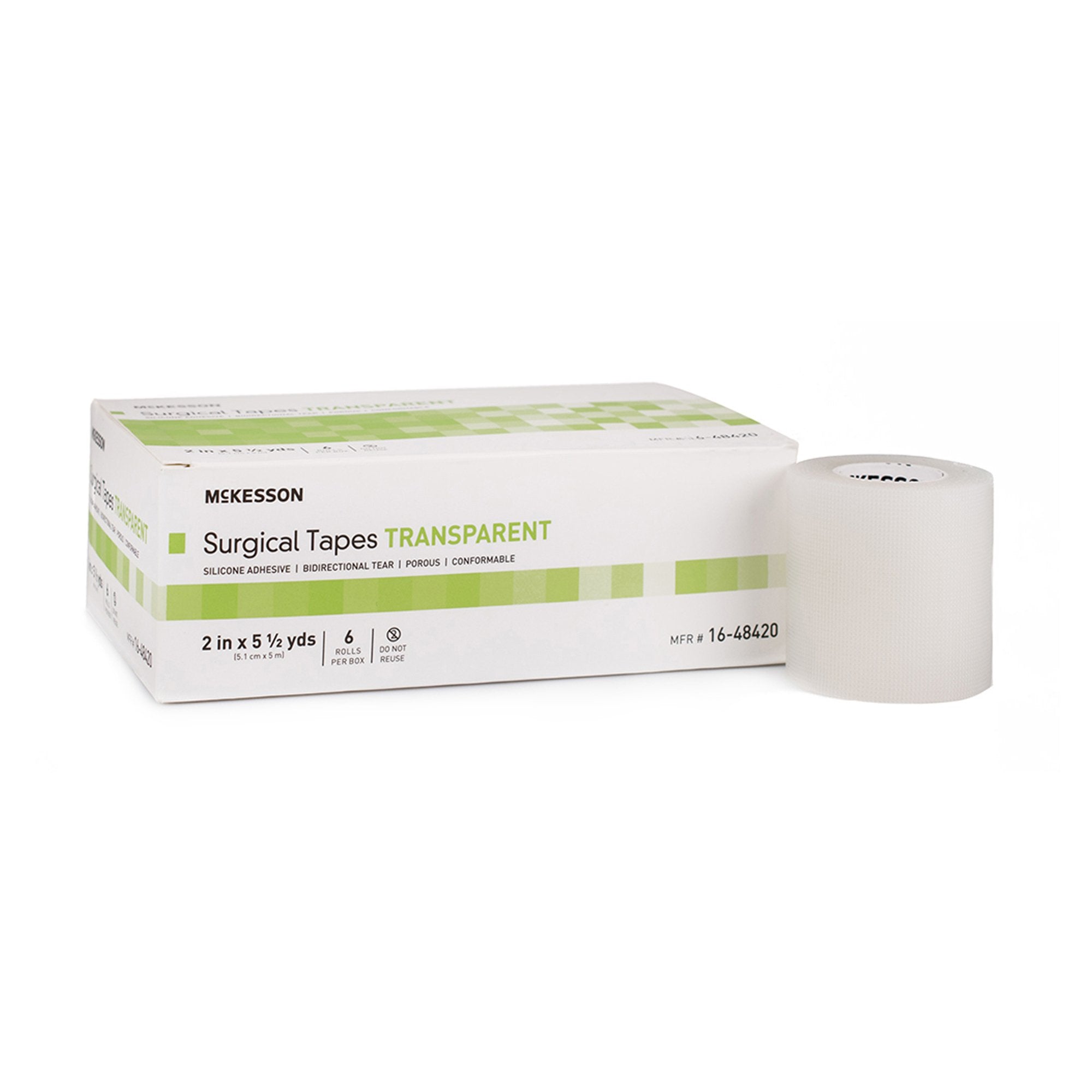 McKesson Silicone Medical Tape, 2 Inch x 5-1/2 Yard, Transparent 16-48420