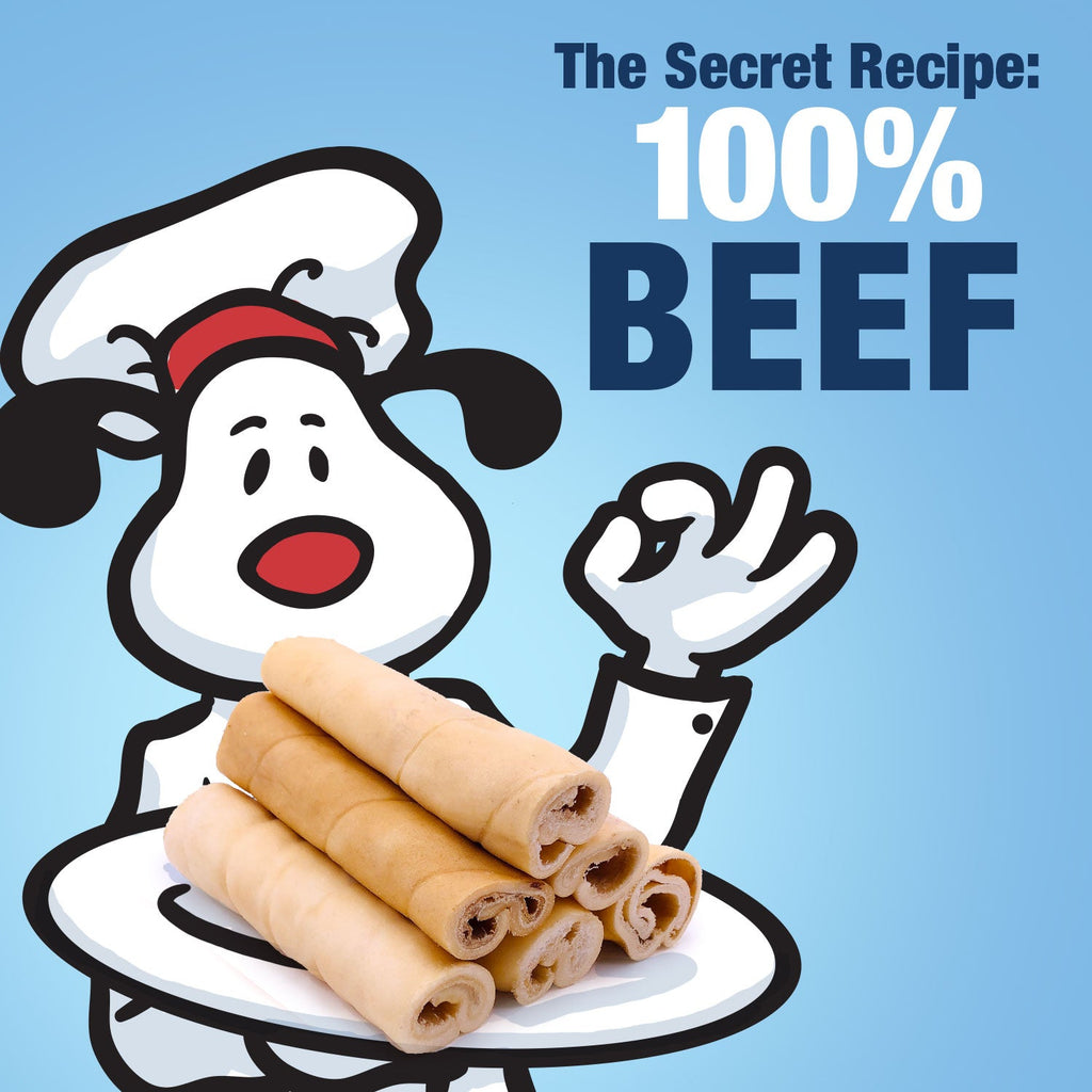 ValueBull Beef Cheek Rolls, Long Lasting Dog Chews, Jumbo 5-6 Inch, 10 Count