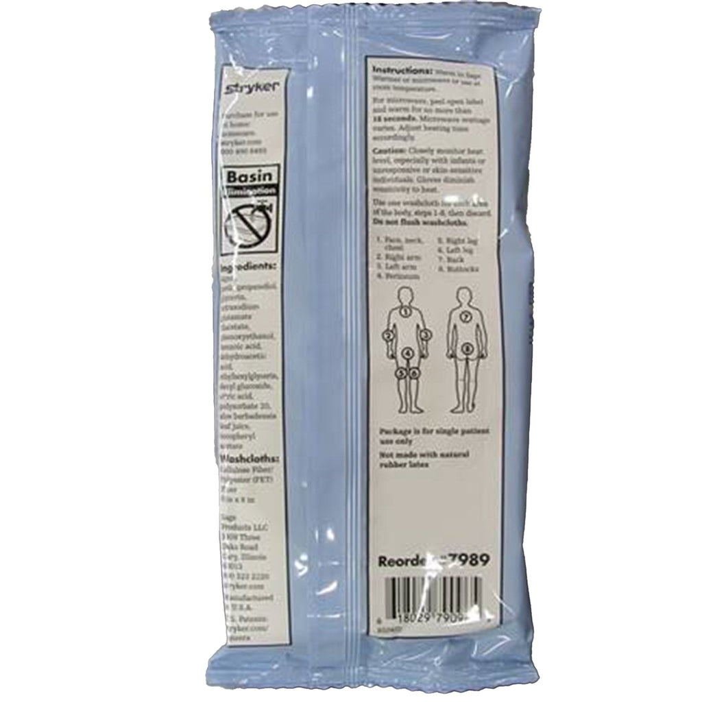 Sage® Products Bath Wipe, 8 per Pack 7989