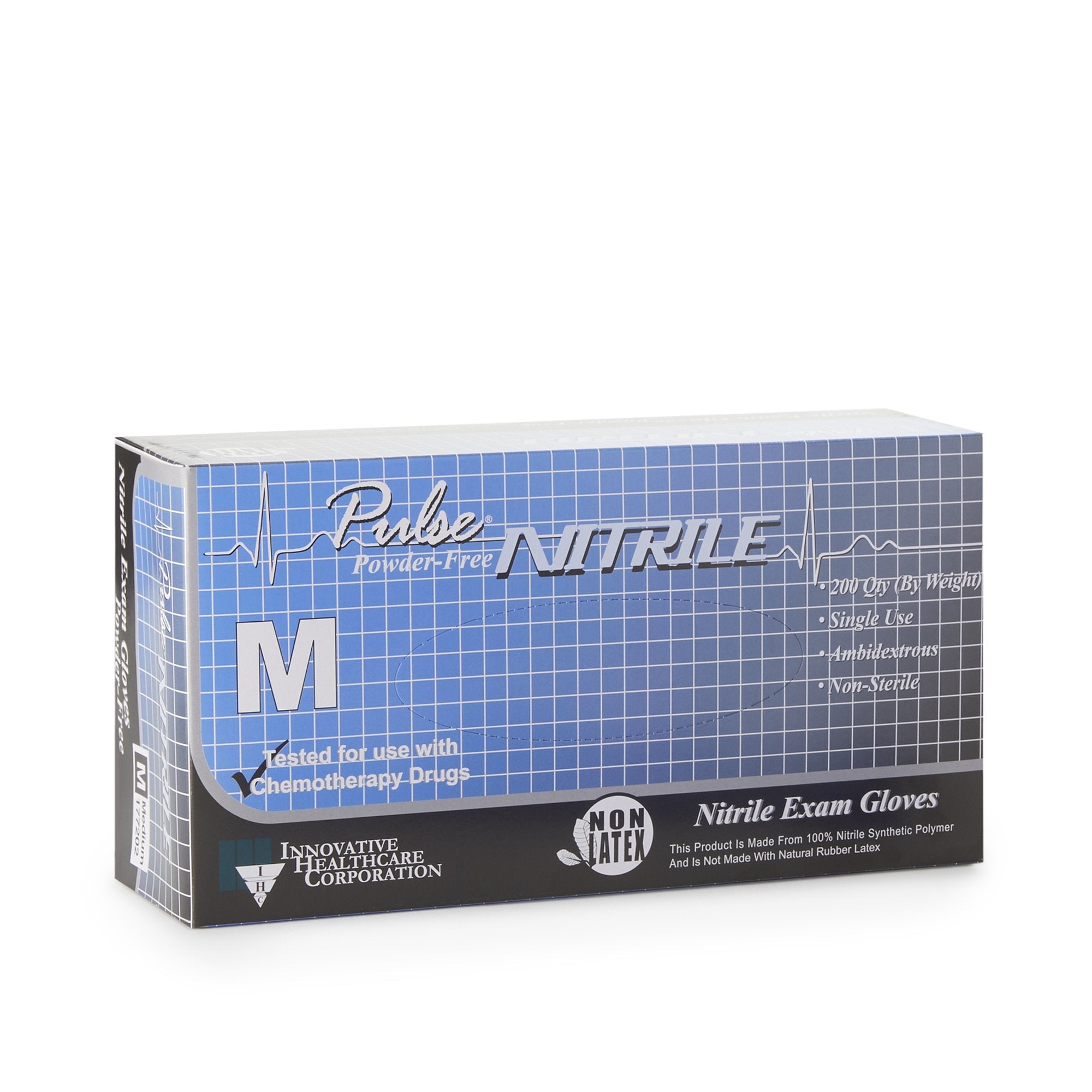 Pulse® Nitrile Exam Glove, Medium, Aqua Blue 177202