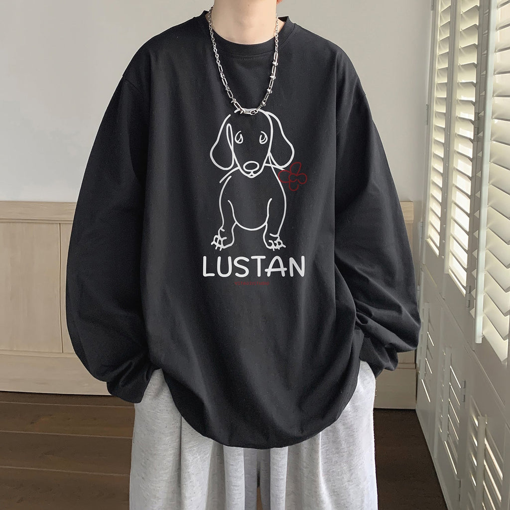 Cartoon Puppy Printed Long Sleeve T-shirt